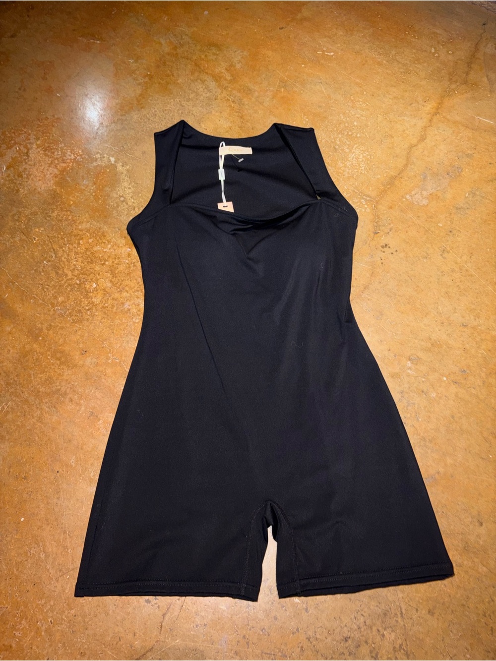 Sleek Black Sleeveless Athletic Romper